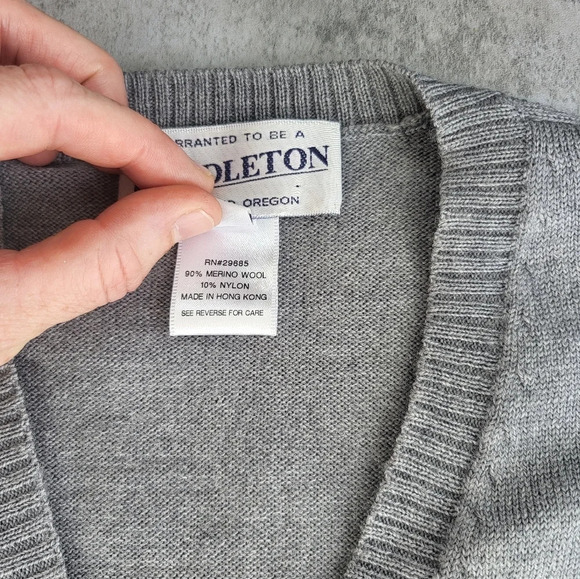 Vintage Pendleton Gray Merino Wool Sweater Vest - Picture 4 of 8